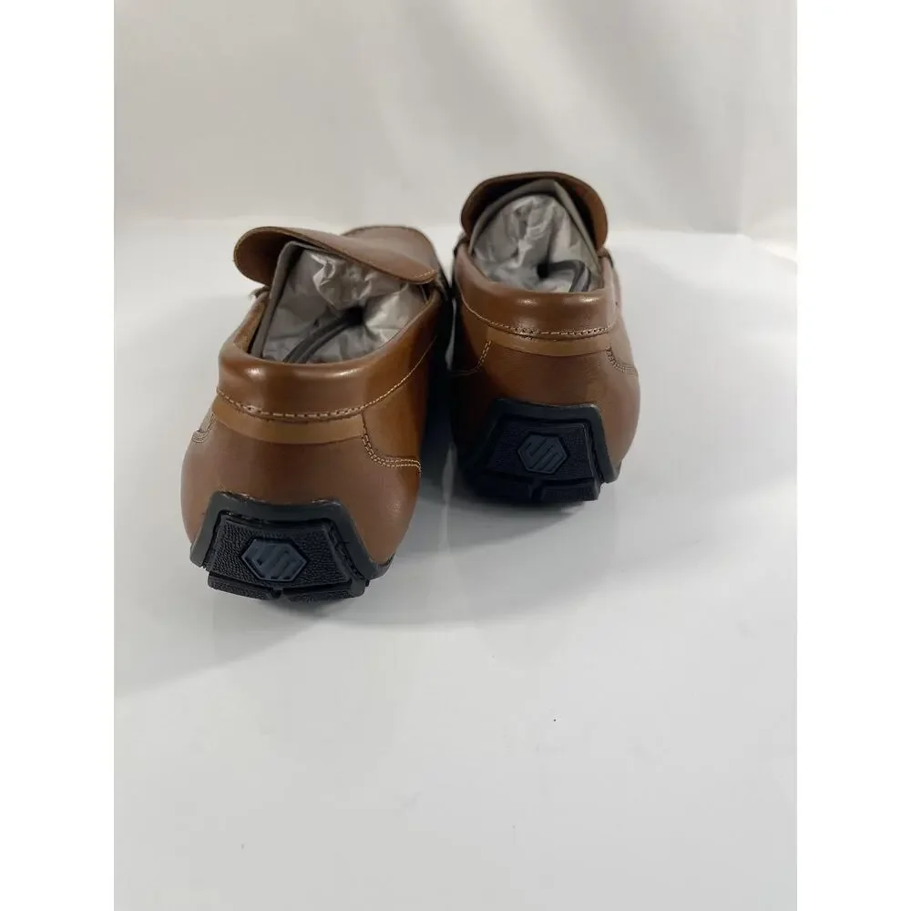 Johnston & Murphy Shoes Mens Size 12 Brown Beck Venetian Leather Loafers Slip On